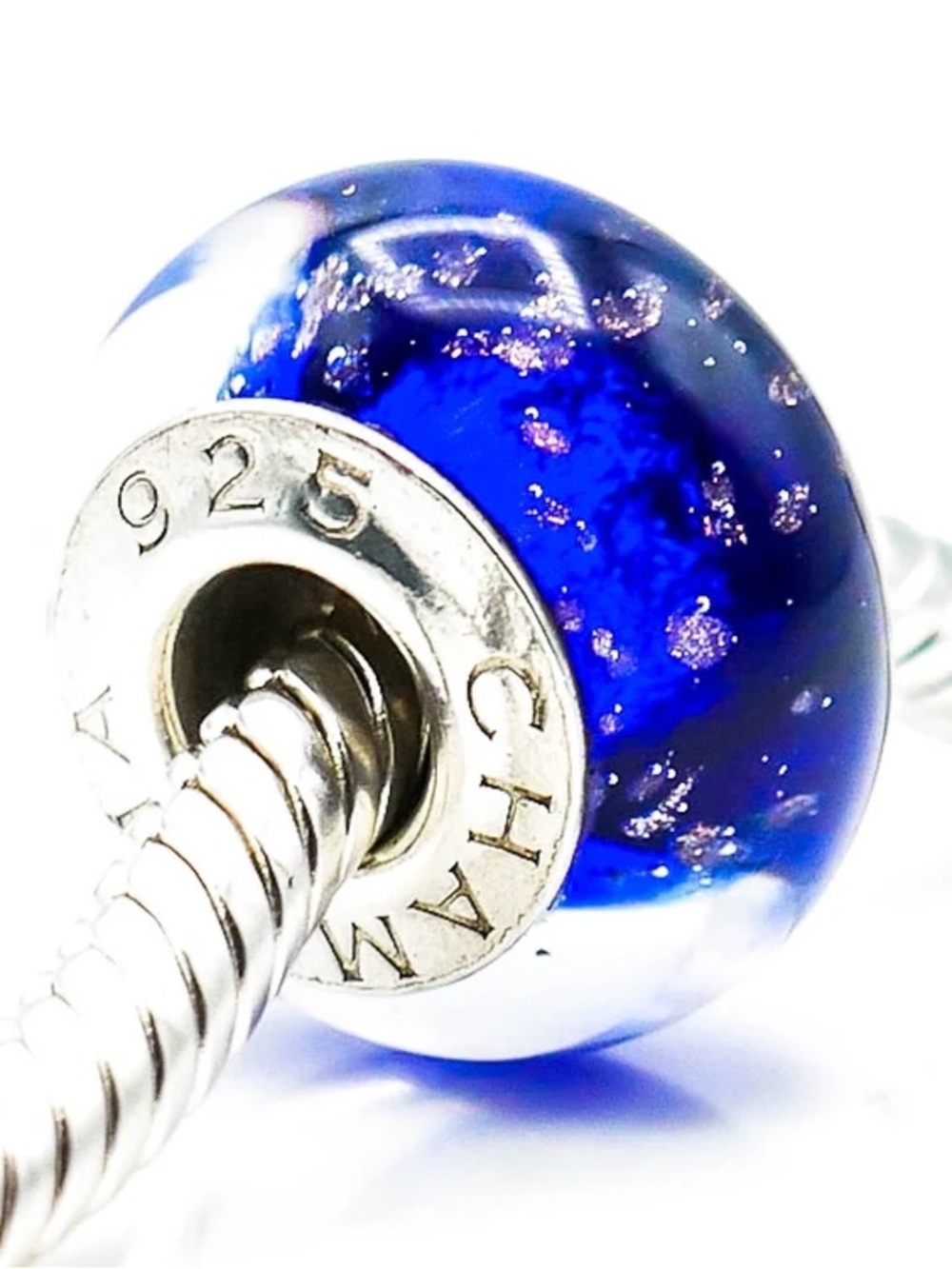 Chamilia Dark Blue Glitter charm